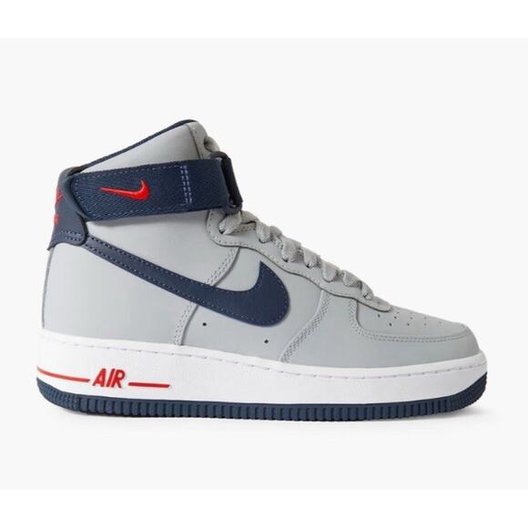 Nike Air Force 1 Hi QS Sneakers Patriots Gray Navy Sneakers...